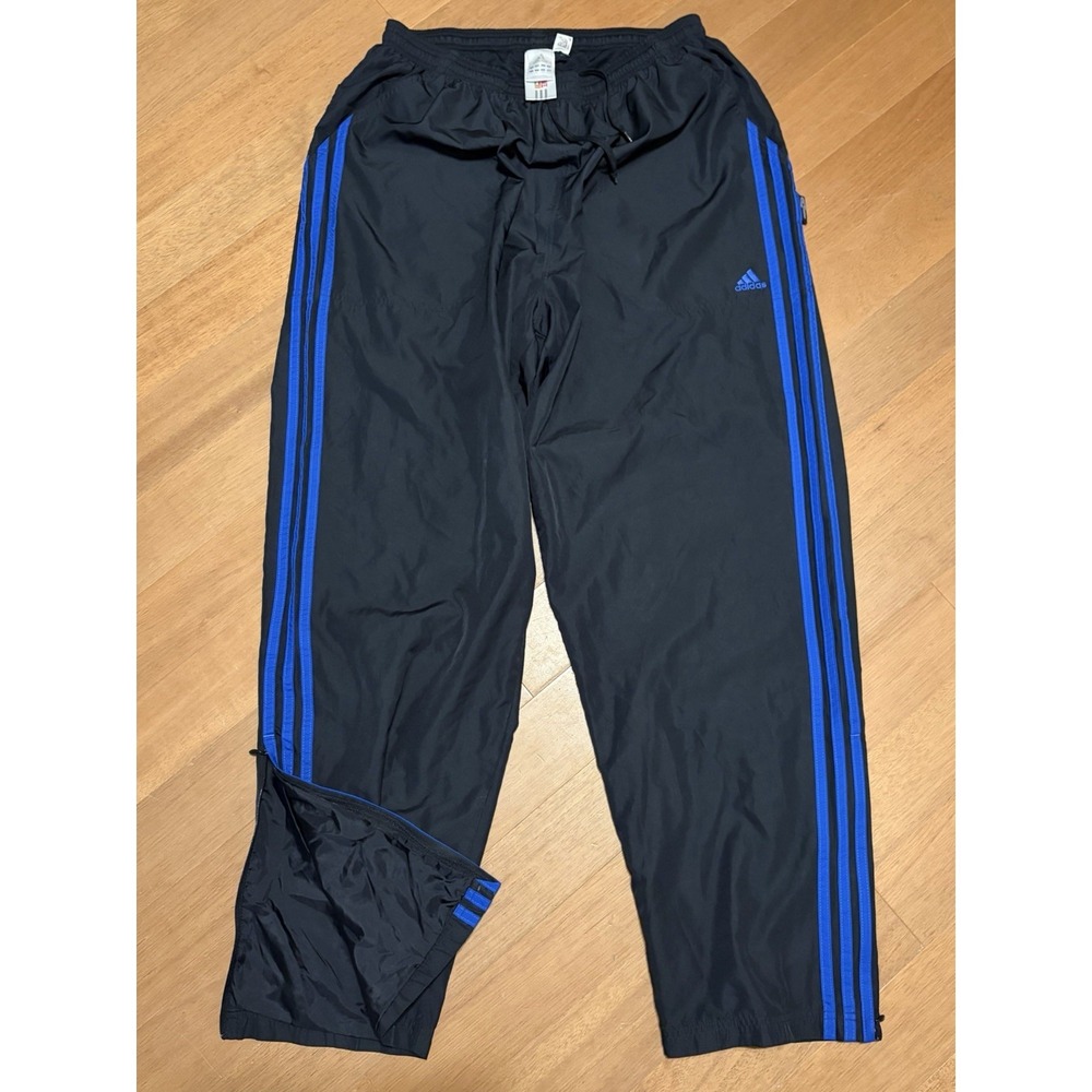 Vintage Y2k Adidas Wind Pants Mens XL Track Mesh Lined Swishy Baggy Windbreaker